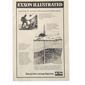 Vintage 1978 Exxon Oil Illustrated Energy for a Strong America Ad Advertisment